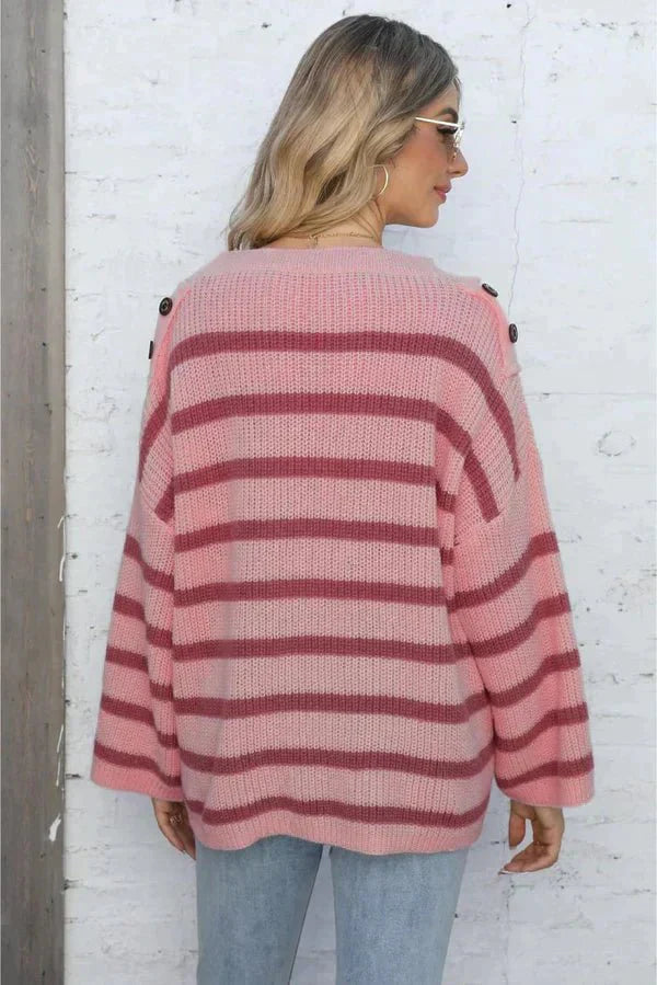 Nanna | Dame Stribet Behagelig Striksweater - Freya Kobenhavn