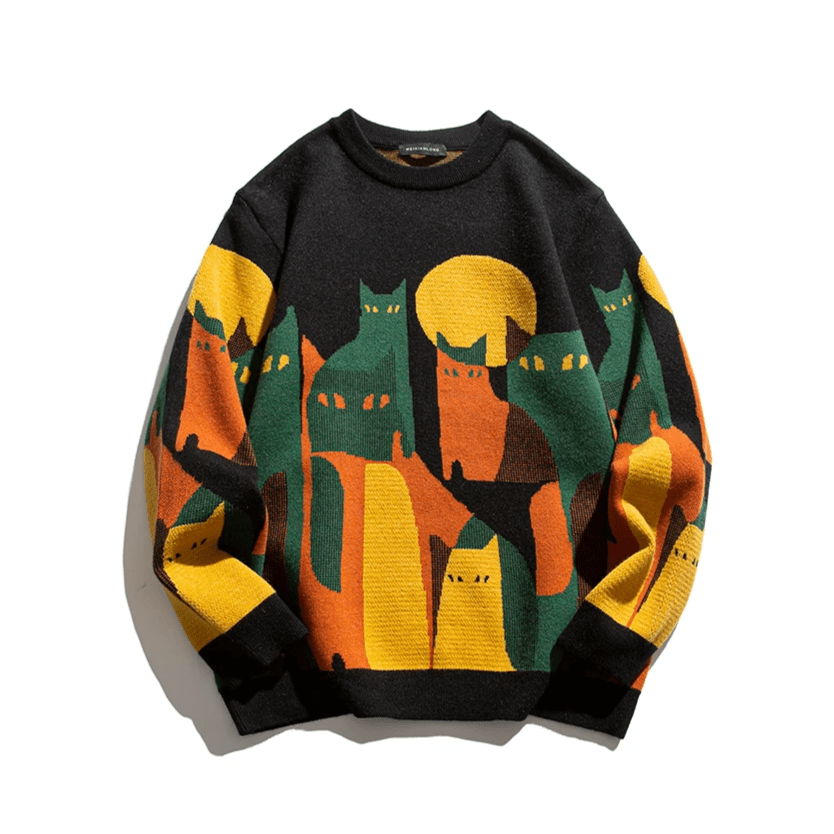 Mathilde | Dame Behagelig Sweatshirt Med Katteprint - Freya Kobenhavn