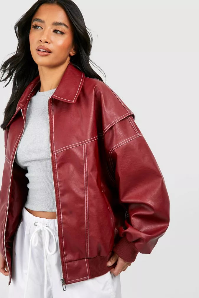 Faye™ | Oversized Læderjakke - Freya Kobenhavn