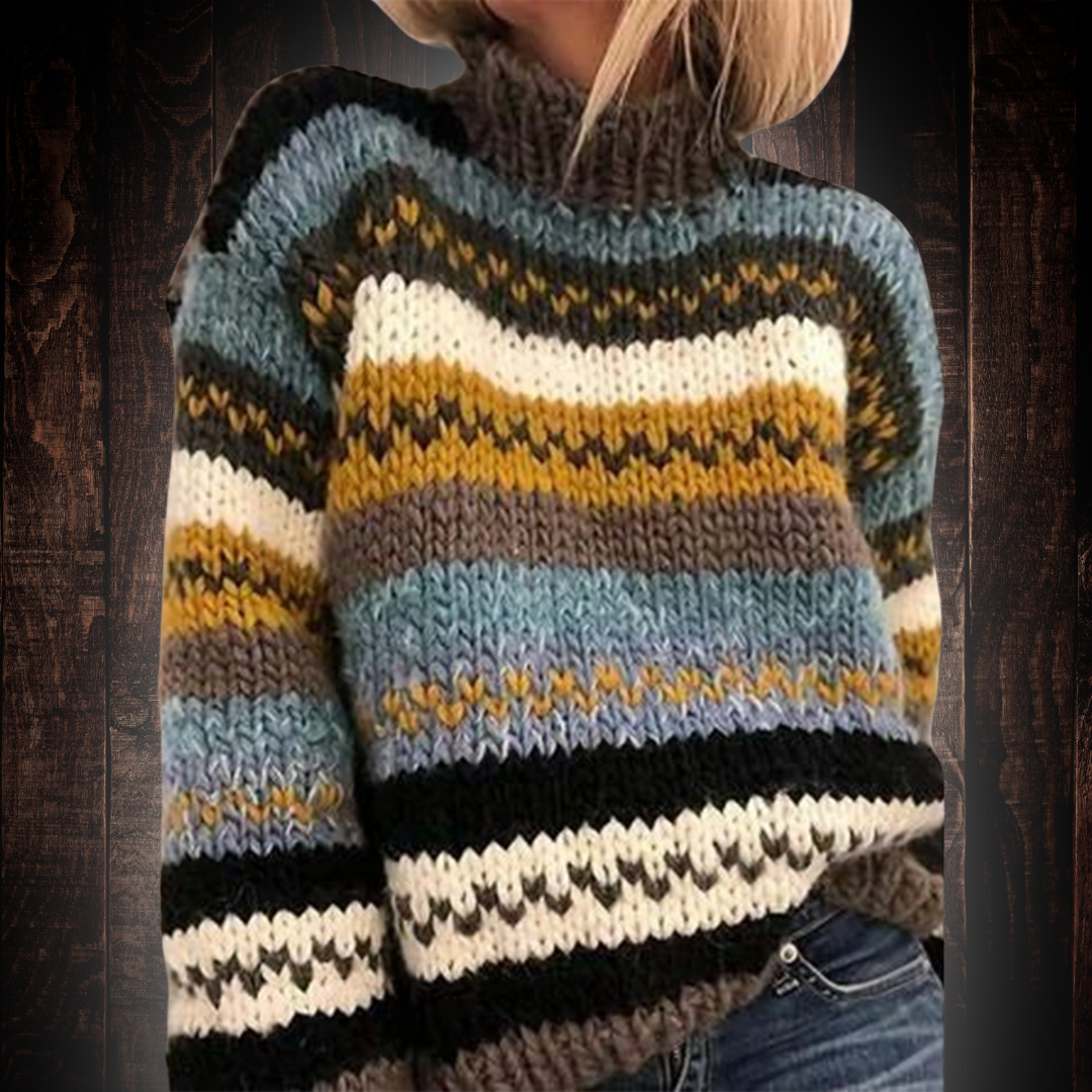 Freja™ | Stilfuld Vinterstribet Sweater - Freya Kobenhavn