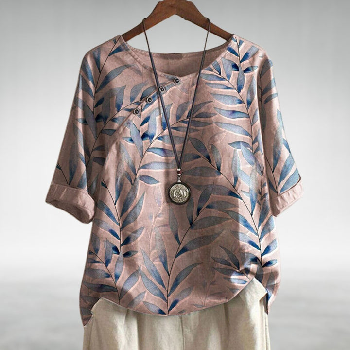 Vilma | Afslappet Top med Bladprint