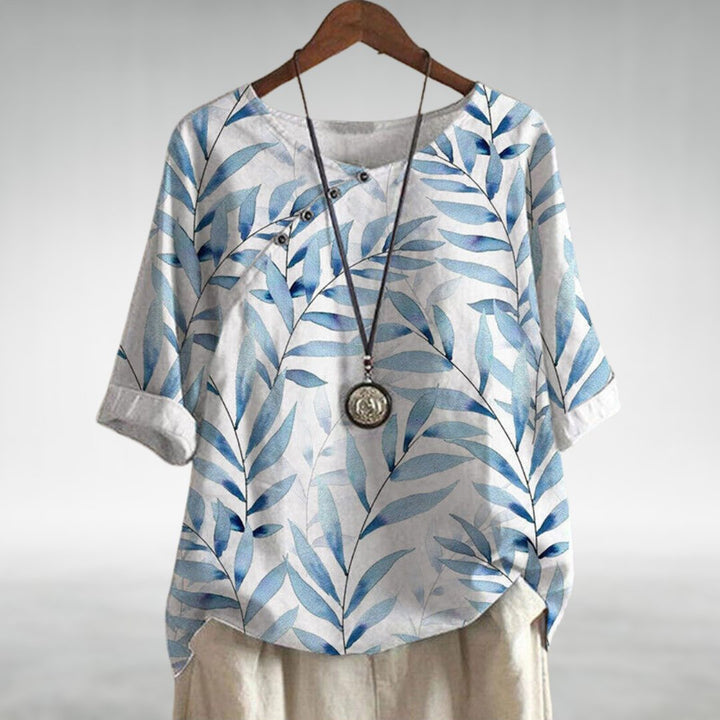 Vilma | Afslappet Top med Bladprint