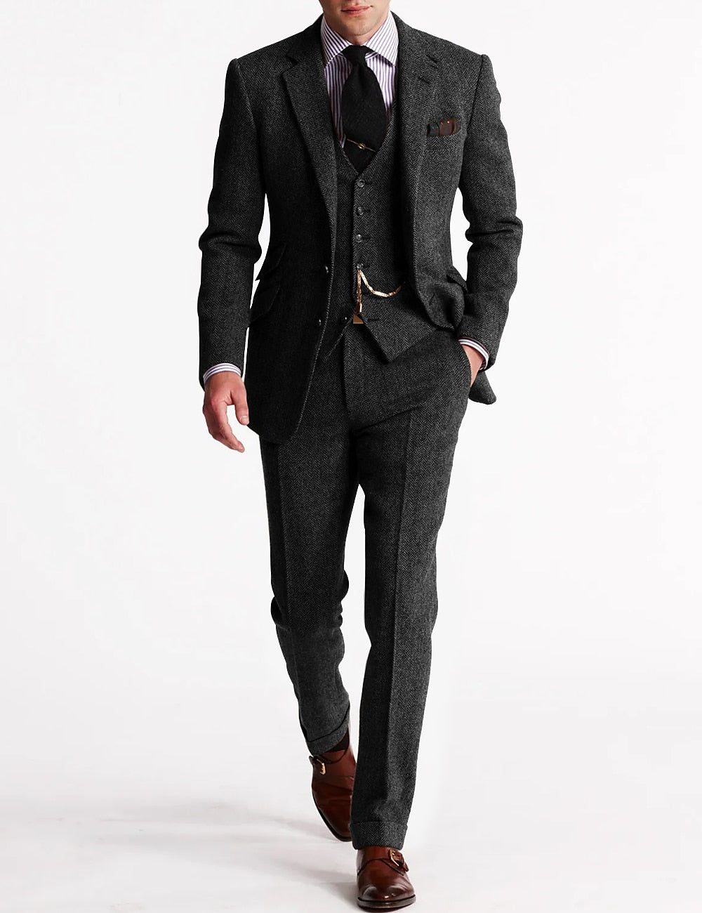 Silas | Herre Elegant Tredelt Slim Fit Jakkesæt - Freya Kobenhavn