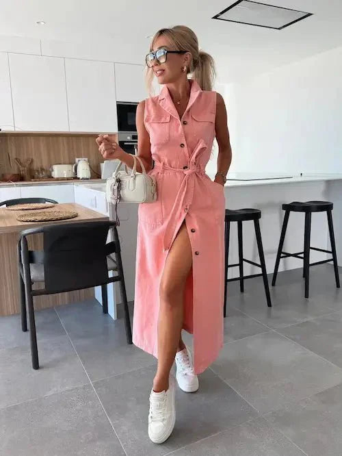 Ivy | Stilfuld Maxi Denim Kjole - Freya Kobenhavn
