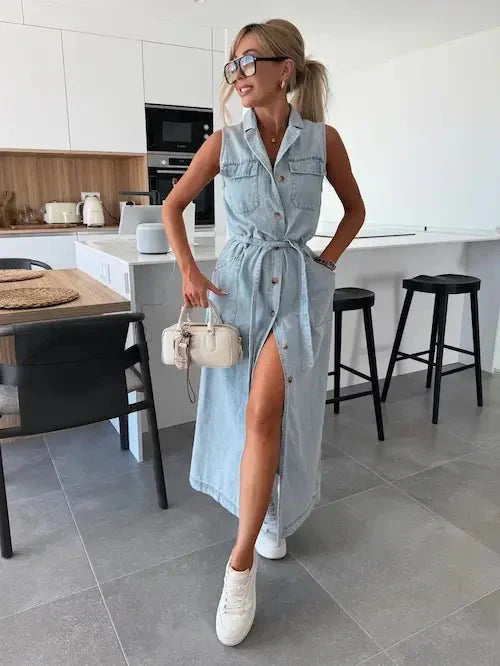 Ivy | Stilfuld Maxi Denim Kjole - Freya Kobenhavn