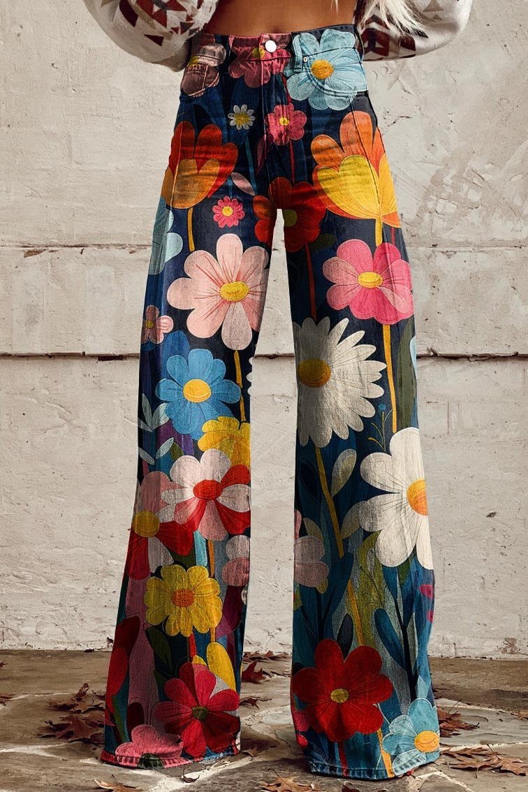 Sofie | Jeans med Retro Blomstermønster - Freya Kobenhavn