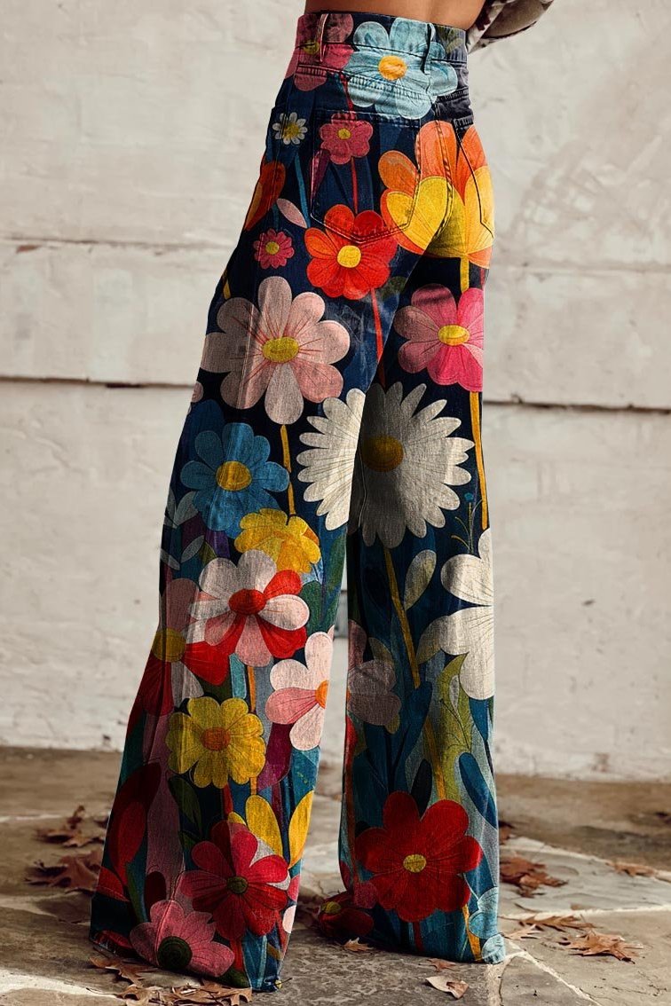 Sofie | Jeans med Retro Blomstermønster - Freya Kobenhavn