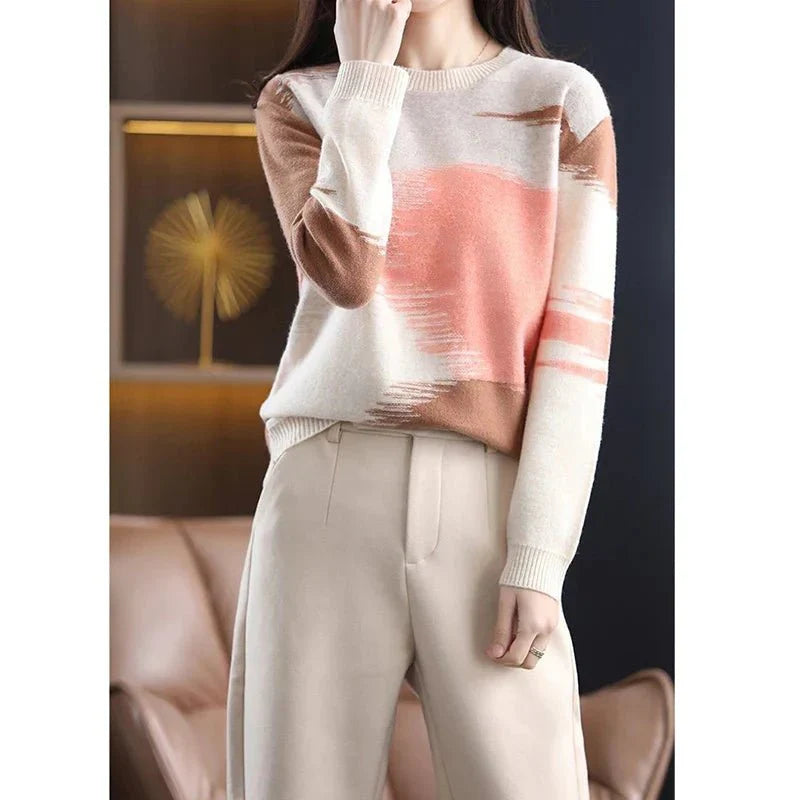 Karina | Dame Colorblock Sweater Til Vinter - Freya Kobenhavn