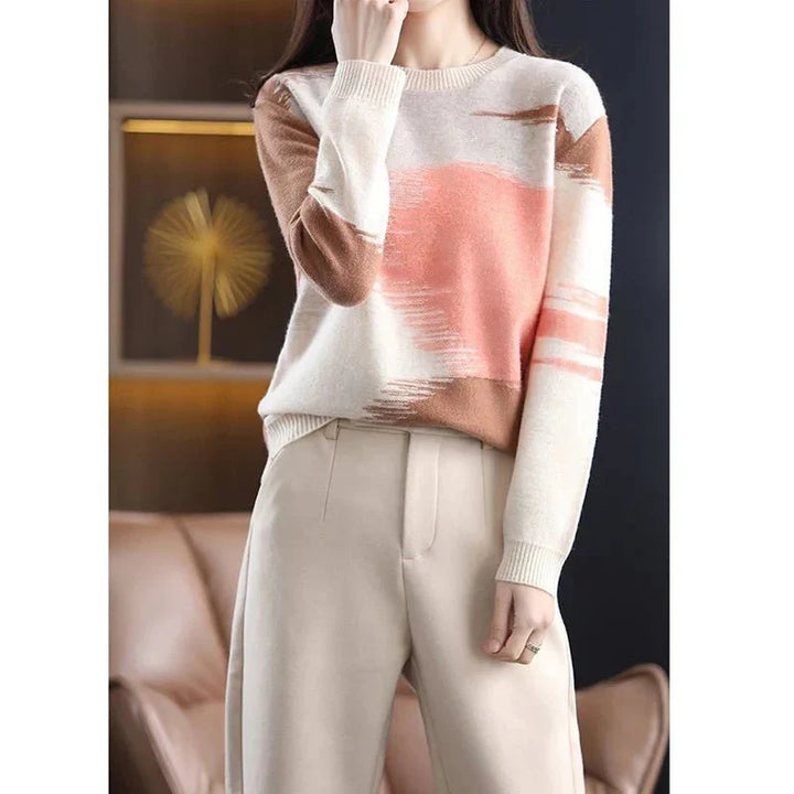 Karina | Dame Colorblock Sweater Til Vinter - Freya Kobenhavn