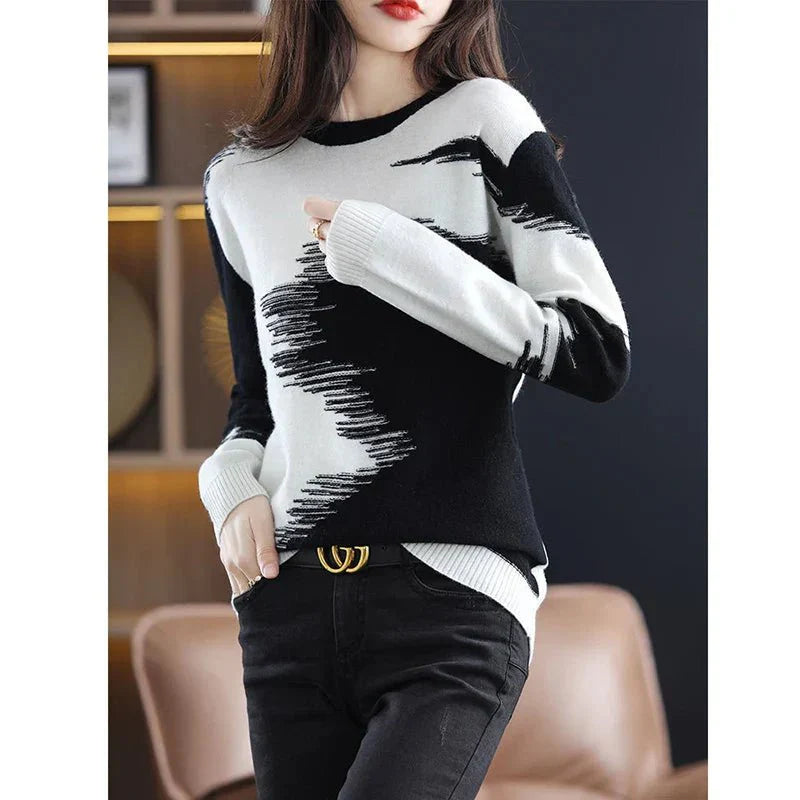 Karina | Dame Colorblock Sweater Til Vinter - Freya Kobenhavn