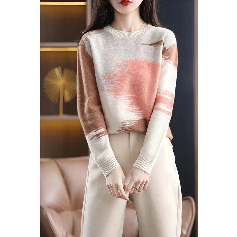 Karina | Dame Colorblock Sweater Til Vinter - Freya Kobenhavn