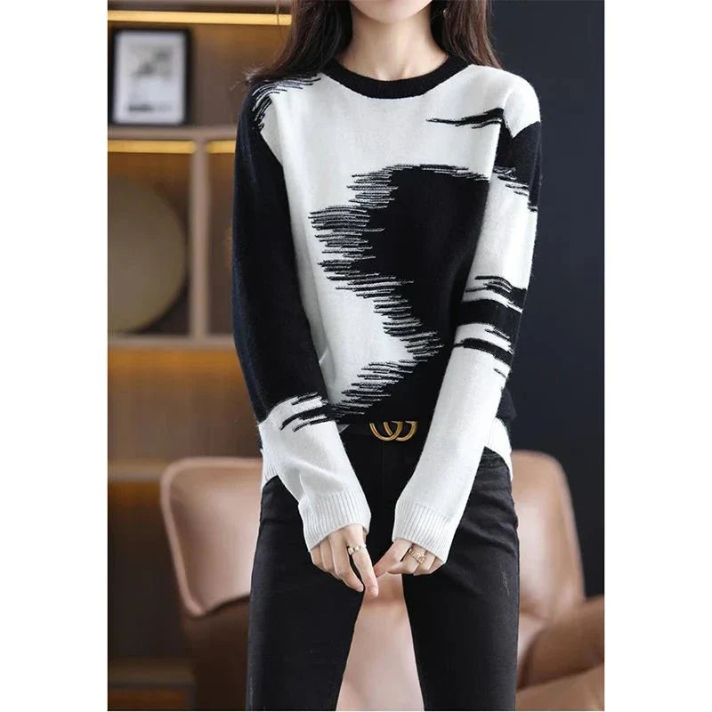 Karina | Dame Colorblock Sweater Til Vinter - Freya Kobenhavn