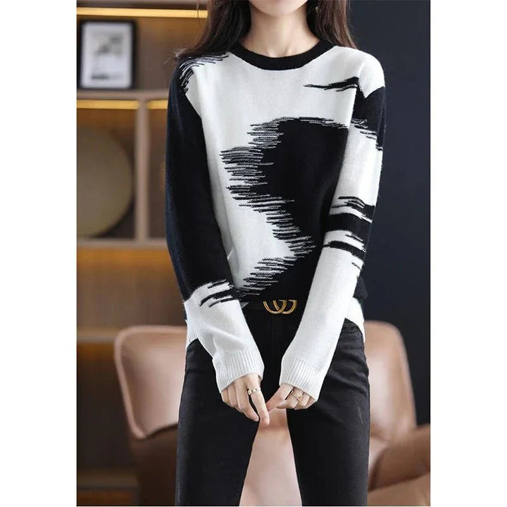 Karina | Dame Colorblock Sweater Til Vinter - Freya Kobenhavn