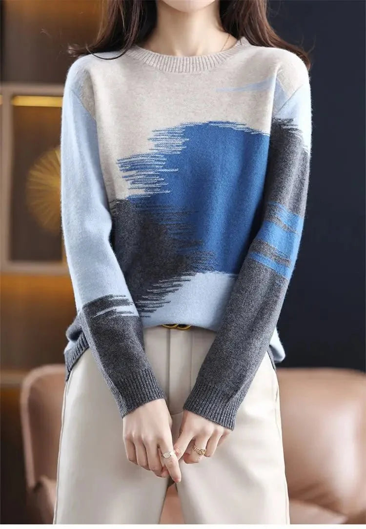 Karina | Dame Colorblock Sweater Til Vinter - Freya Kobenhavn