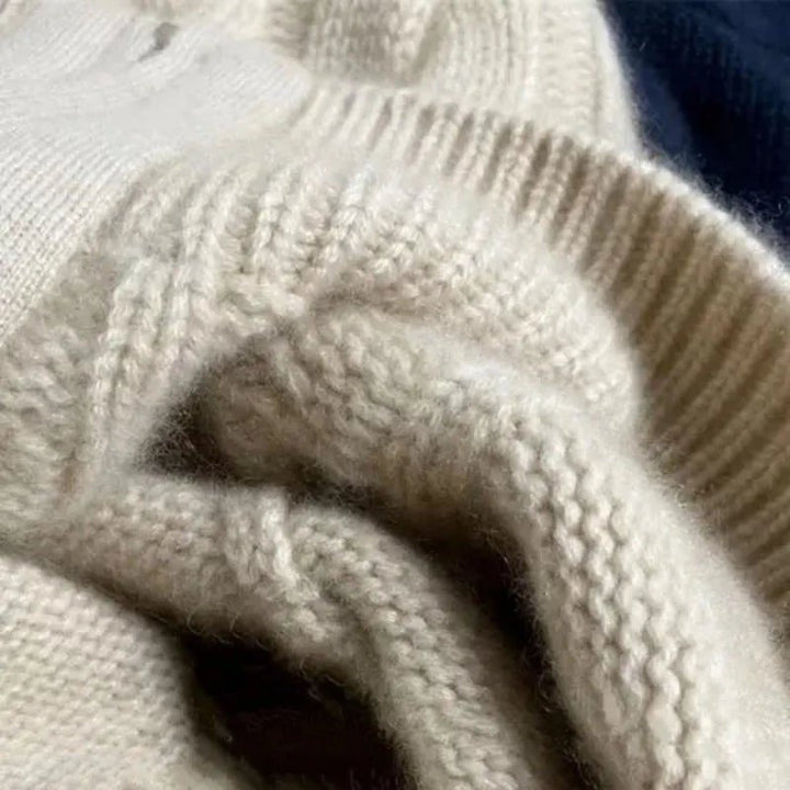 Ditte | Kabelstrikket sweater med lynlås til kvinder - Freya Kobenhavn