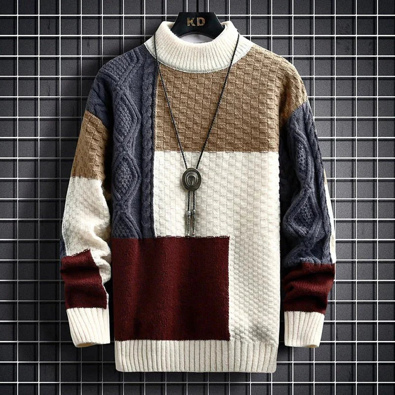 Rikard | Herre Vinter Pullover med Farveblok Strik - Freya Kobenhavn