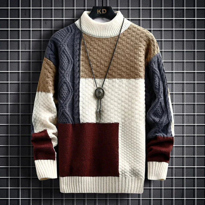 Rikard | Herre Vinter Pullover med Farveblok Strik - Freya Kobenhavn