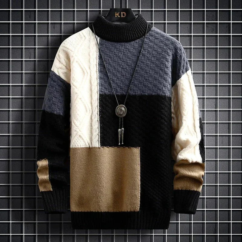 Rikard | Herre Vinter Pullover med Farveblok Strik - Freya Kobenhavn