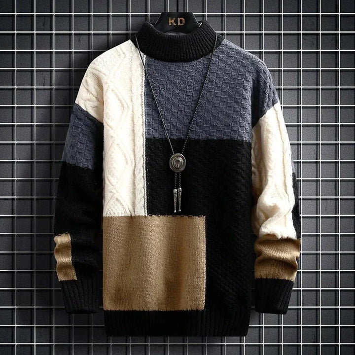Rikard | Herre Vinter Pullover med Farveblok Strik - Freya Kobenhavn