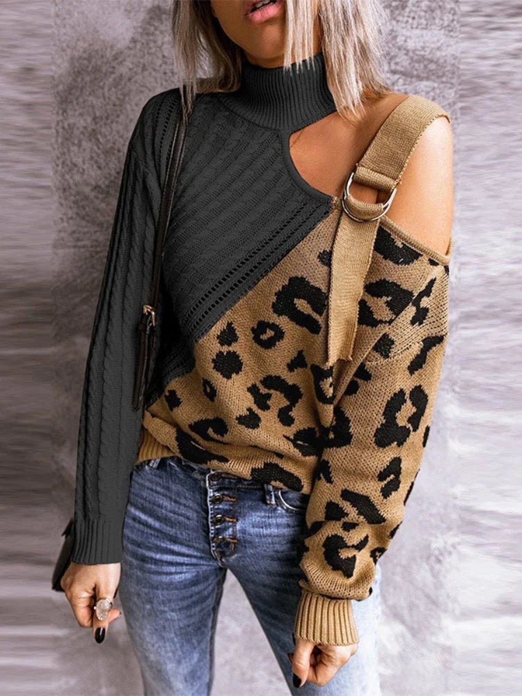 Jonna | Dame Leopardsweater Med Én Skulder - Freya Kobenhavn