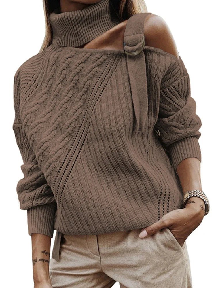 Jonna | Dame Leopardsweater Med Én Skulder - Freya Kobenhavn