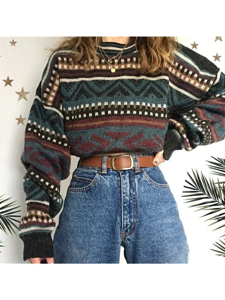 Vilma | Stilfuld Dame Sweater Med Geometrisk Print - Freya Kobenhavn