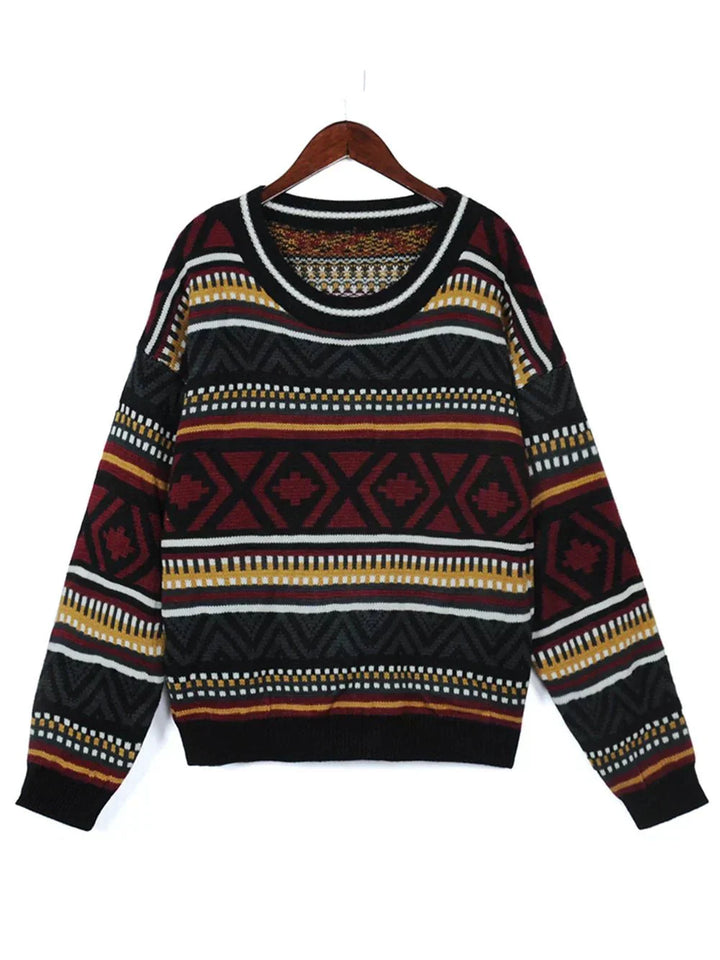 Vilma | Stilfuld Dame Sweater Med Geometrisk Print - Freya Kobenhavn
