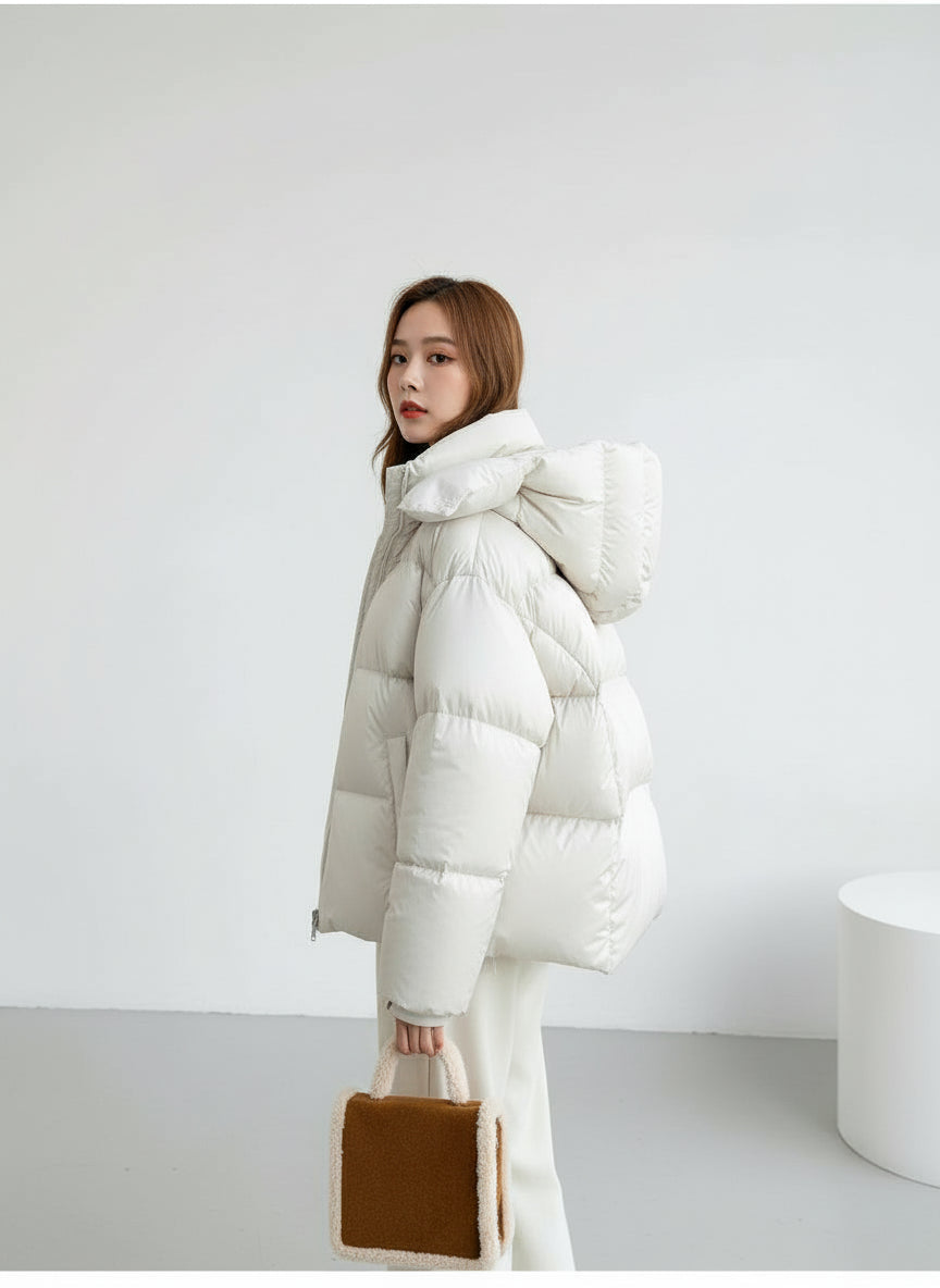 Andrea | Kvinders Quiltet Vinter Pufferjakke med Hætte