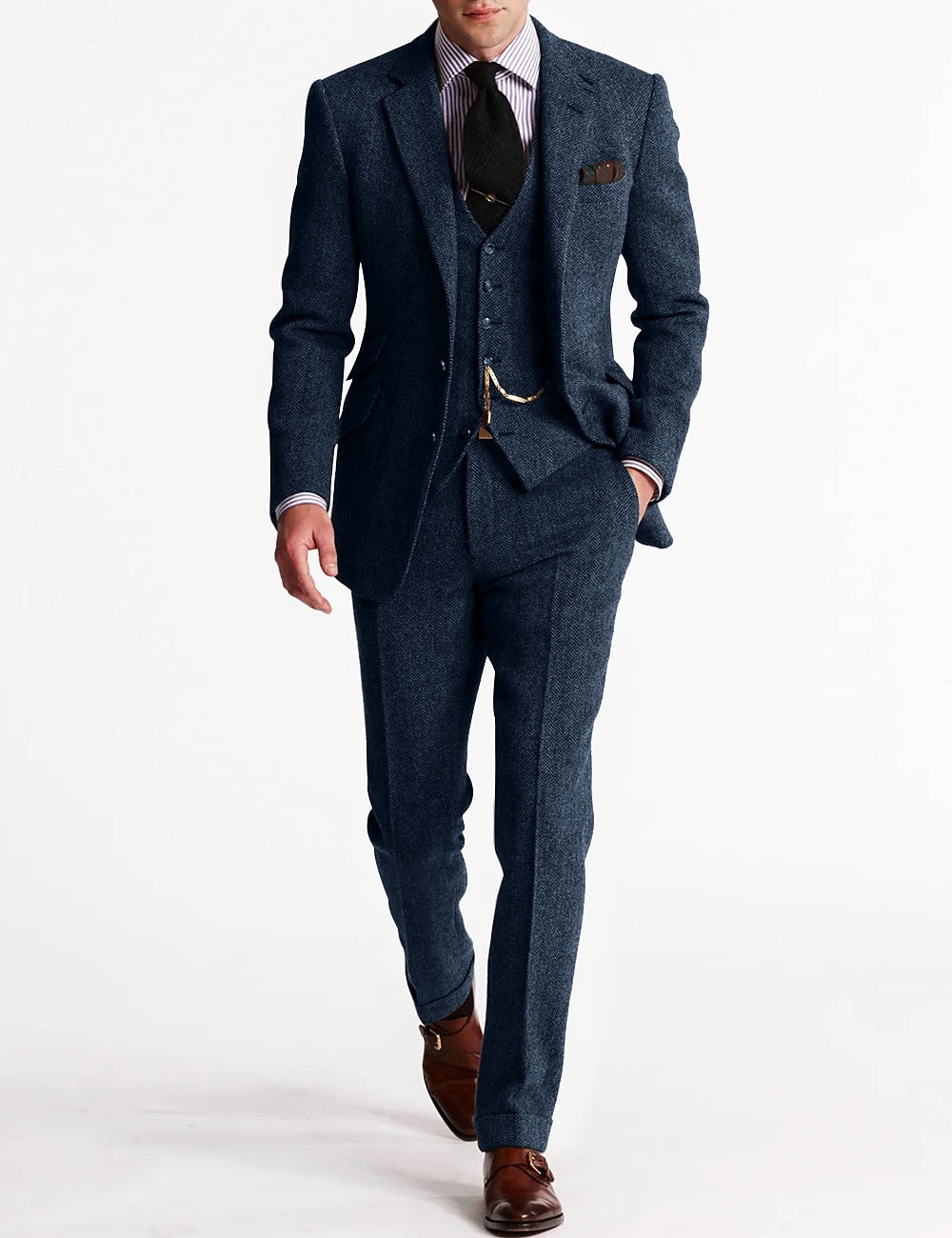 Silas | Herre Elegant Tredelt Slim Fit Jakkesæt - Freya Kobenhavn
