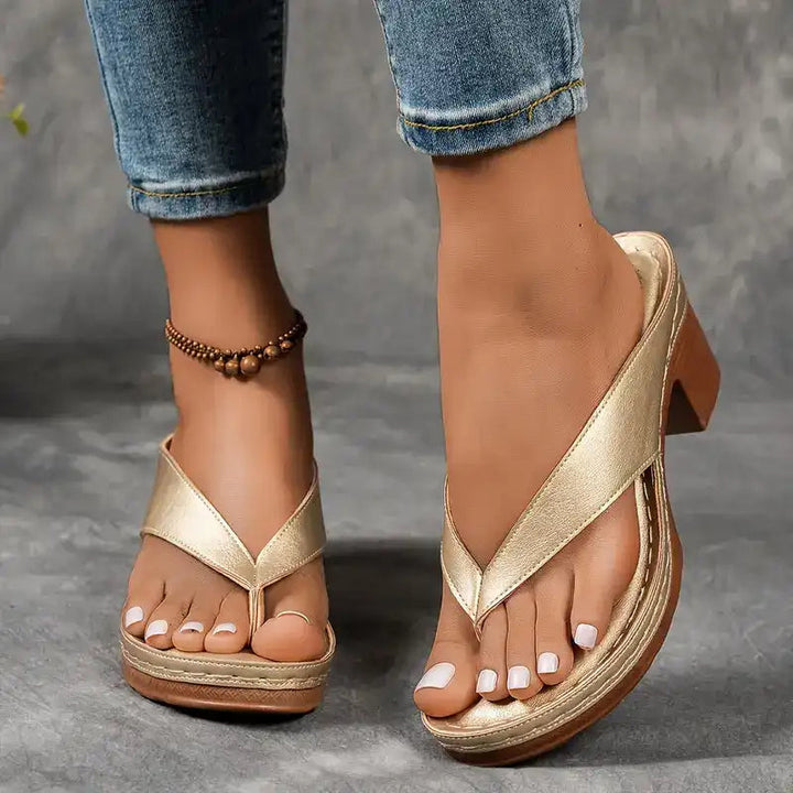 Sophia | Komfortable og Stilfulde Sandaler med Hæl - Freya Kobenhavn