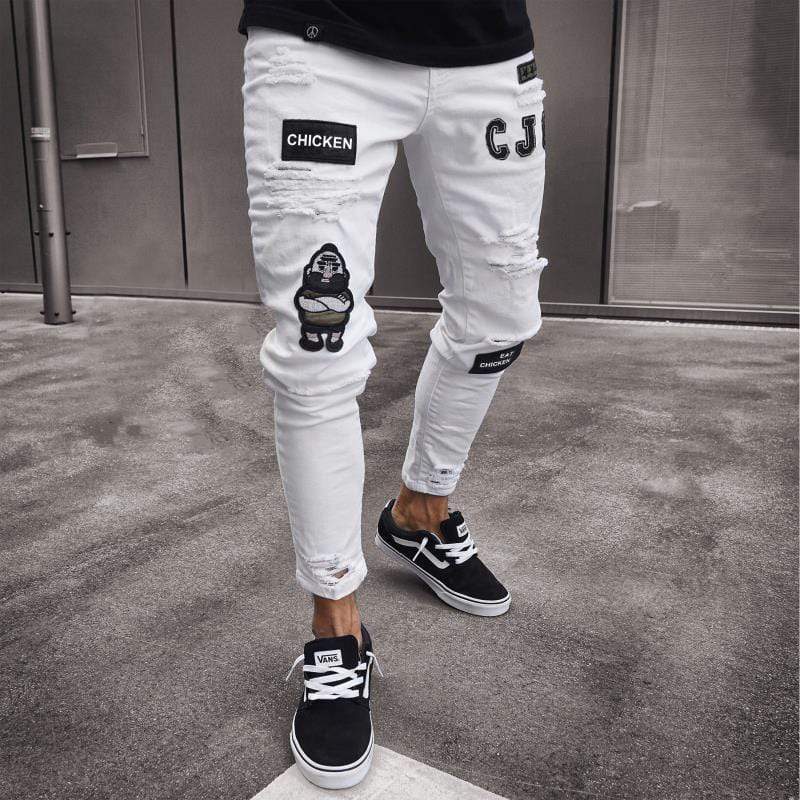 Bertram | Herre Stilfulde Ripped Skinny Jeans med Patches - Freya Kobenhavn