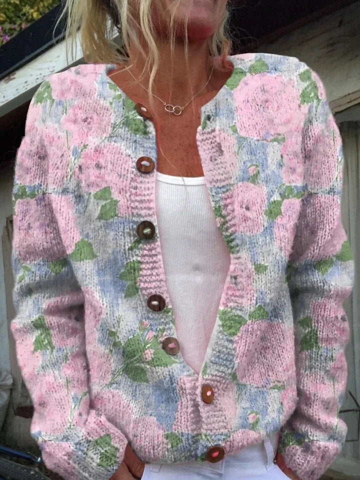 Kenza™ | Stilfuld Blomstret Cardigan med Knapper - Freya Kobenhavn