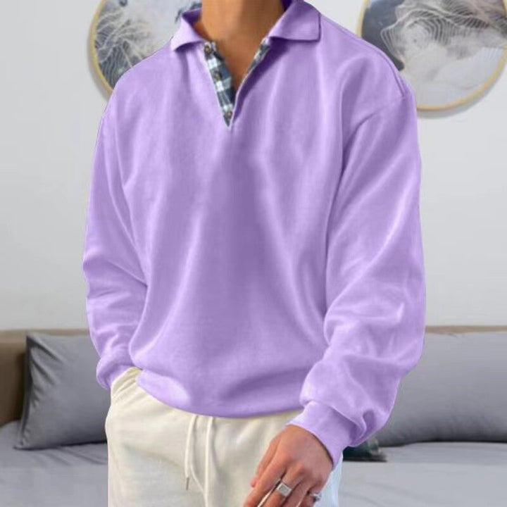 Valdemar | Herre Casual Pullover med Ternet Krave - Freya Kobenhavn