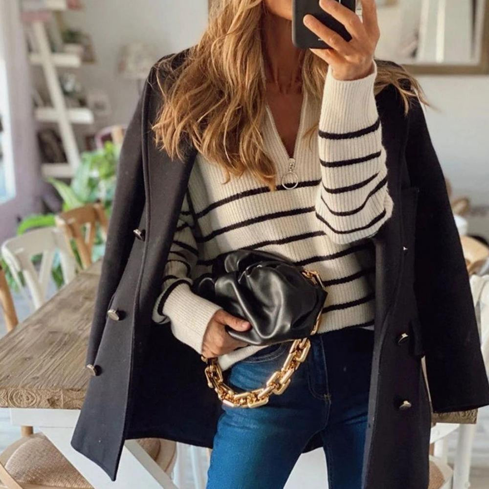 Lizette | Stilfuld Og Behagelig Sweater Med Lynlås - Freya Kobenhavn