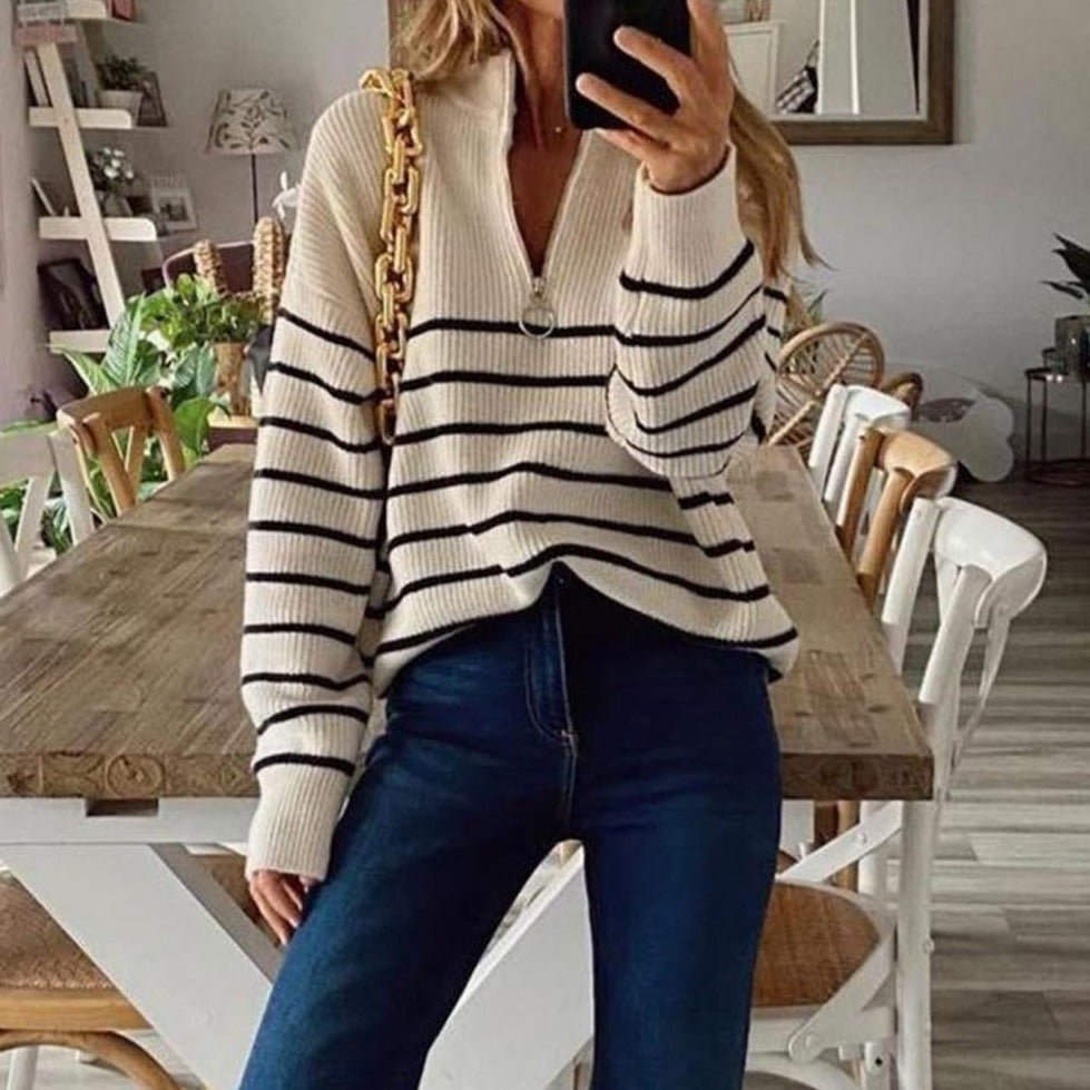 Lizette | Stilfuld Og Behagelig Sweater Med Lynlås - Freya Kobenhavn