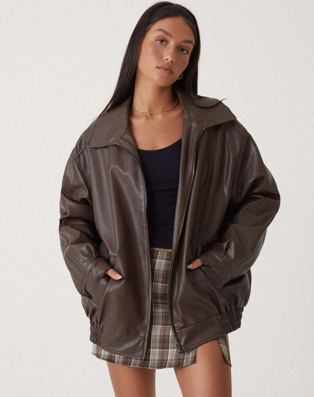 Andrea | Elegant Og Stilfuld Oversized Læderjakke - Freya Kobenhavn