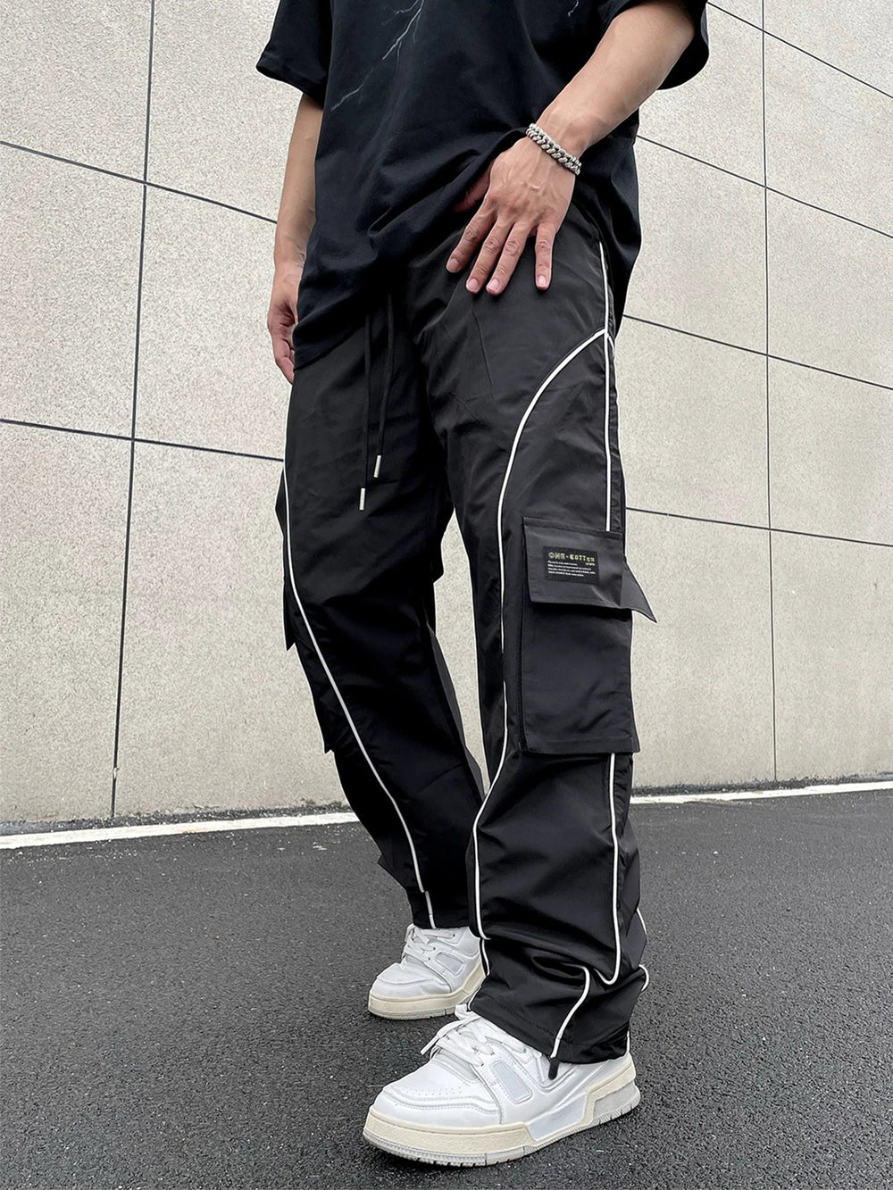 Adrian | Herre Casual Loose-Fit Cargo Bukser Med Sidestriber - Freya Kobenhavn