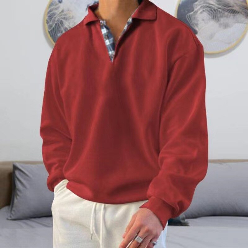 Valdemar | Herre Casual Pullover med Ternet Krave - Freya Kobenhavn